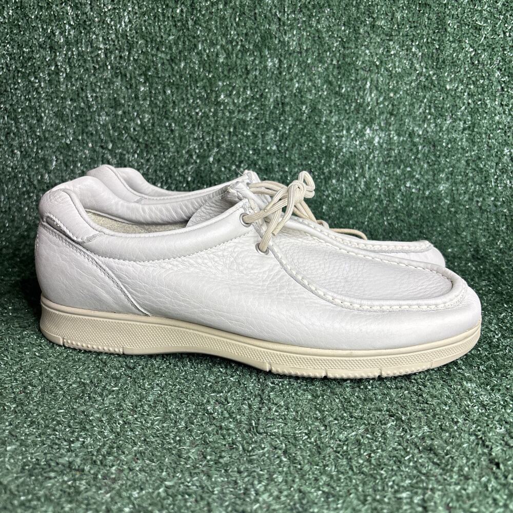 NEW VTG DEXTER Walkmocs Mens 11 White Pebble Leather Chukka Moc Toe Comfort Shoe